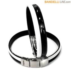 Braccialetto Braccialetto Onda 2 Bianco Nero - Black White Bracelet
